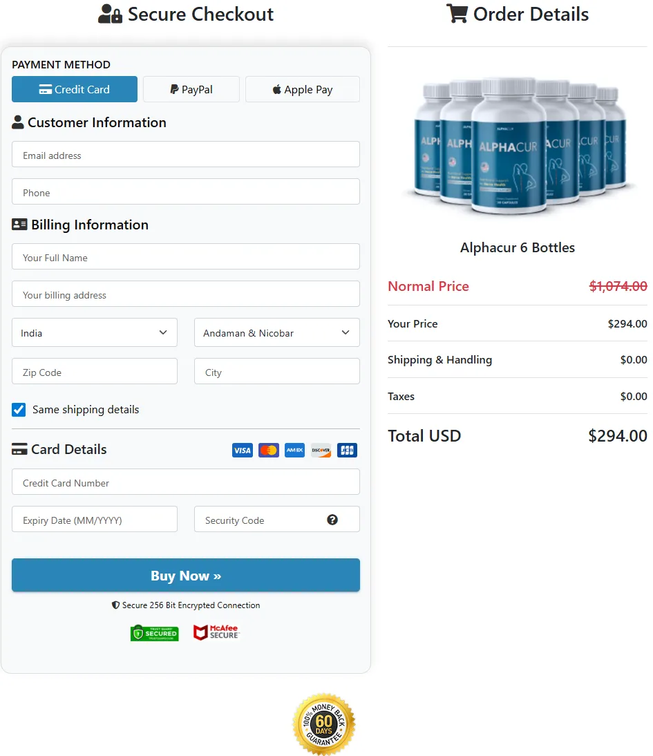 Buy Alphacur from official website secure checkout